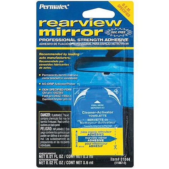 Flamed Interior Rear View Mirror & Glue