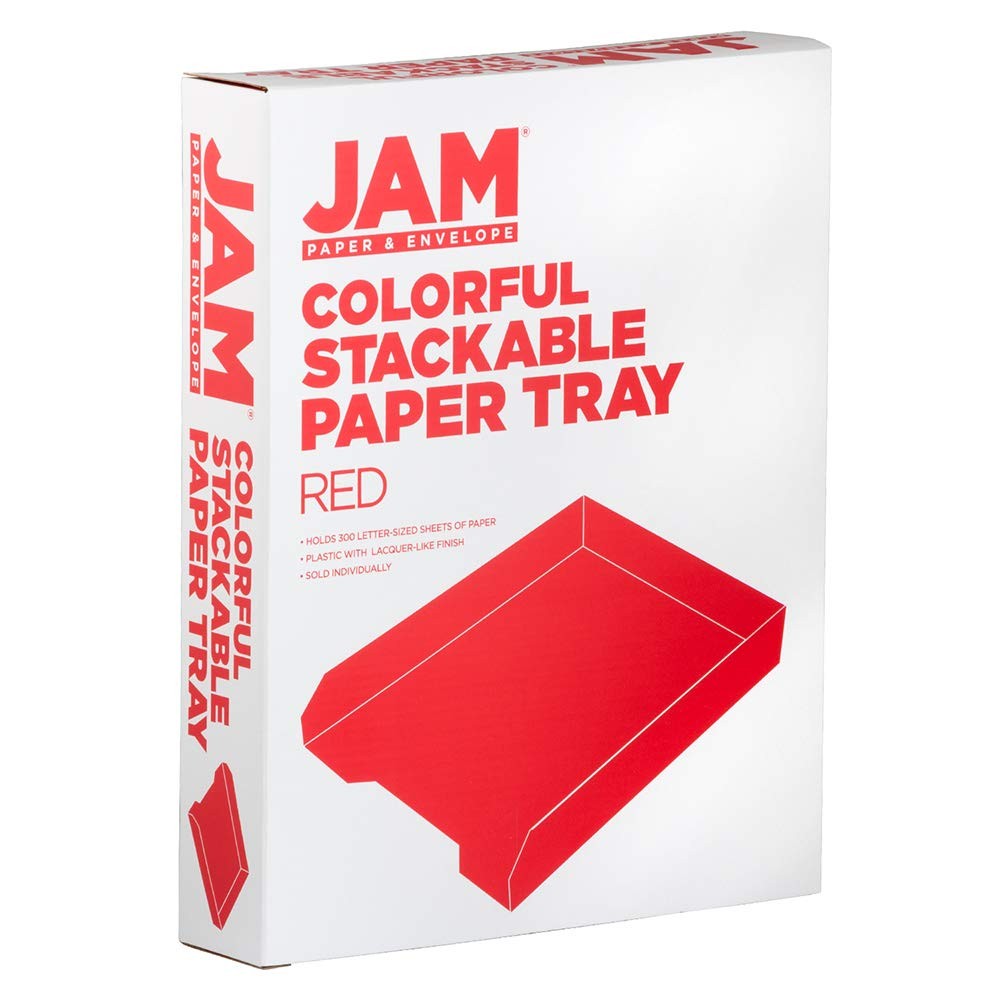 Stackable Paper Trays - Red - Desktop Document, Letter, & File Organizer Tray...