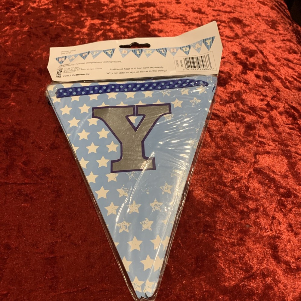 Happy Birthday Bunting Blue
