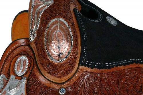 Double T fully tooled show horse saddle 16"