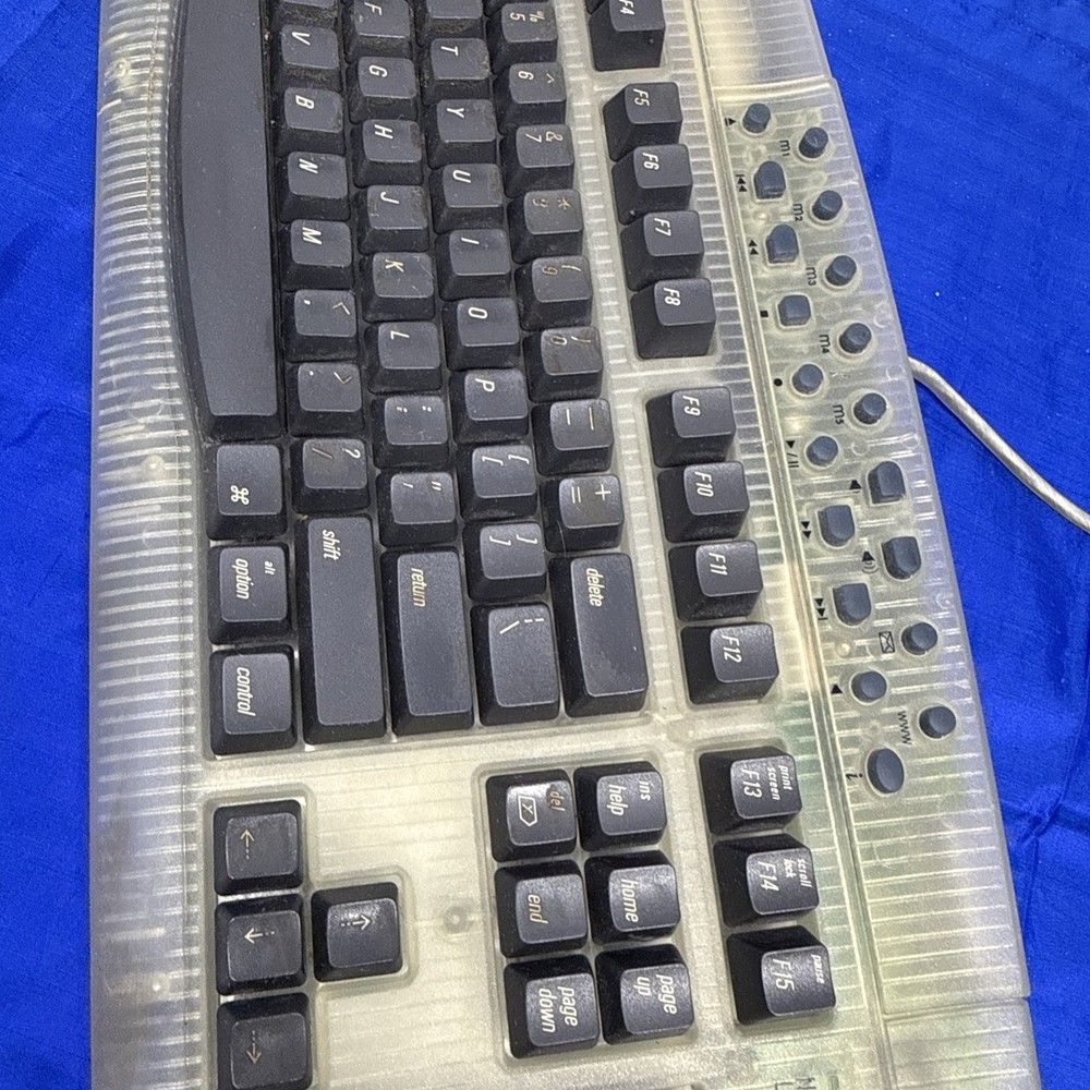 Macally iMediaKey Keyboard Multimedia Macintosh USB Clear Tested Working