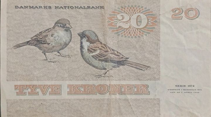 Rare 20 Mark Denmark Banknote
