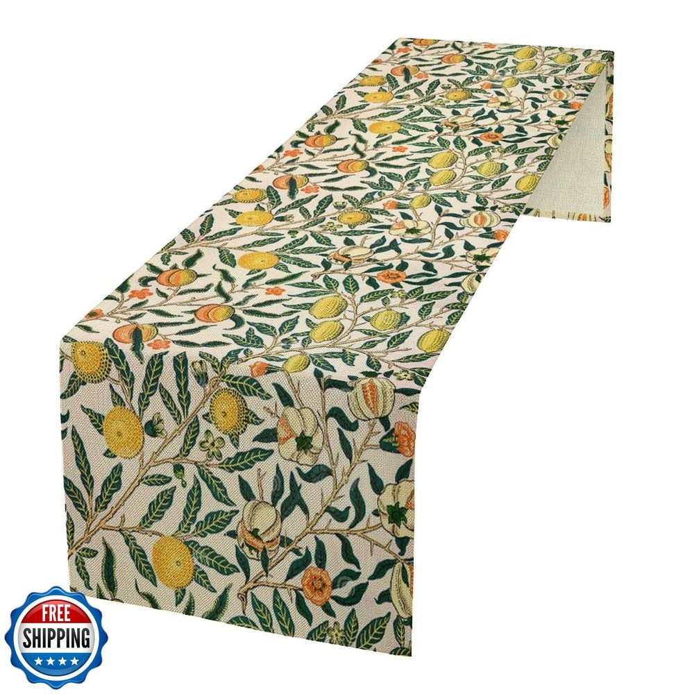 William Morris Table Runner, William Morris Design Green Table Runner Vintage