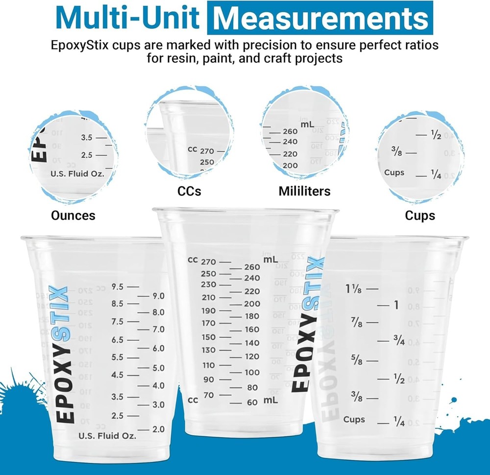 12oz Graduated Mixing Cups - 100 Pack with Ergonomic Design for Easy Use