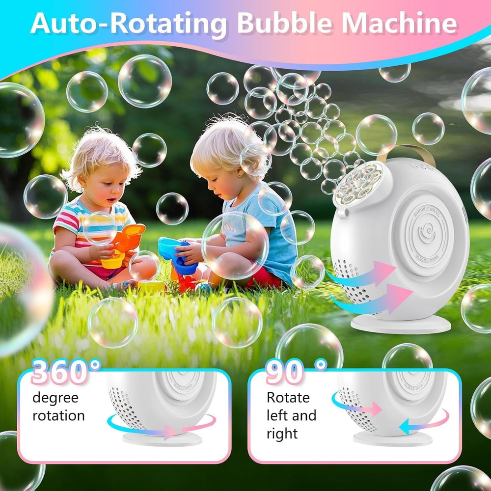 Automatic Bubble Machine for Kids & Toddlers, Rechargeable 15000+ Bubbles per Mi