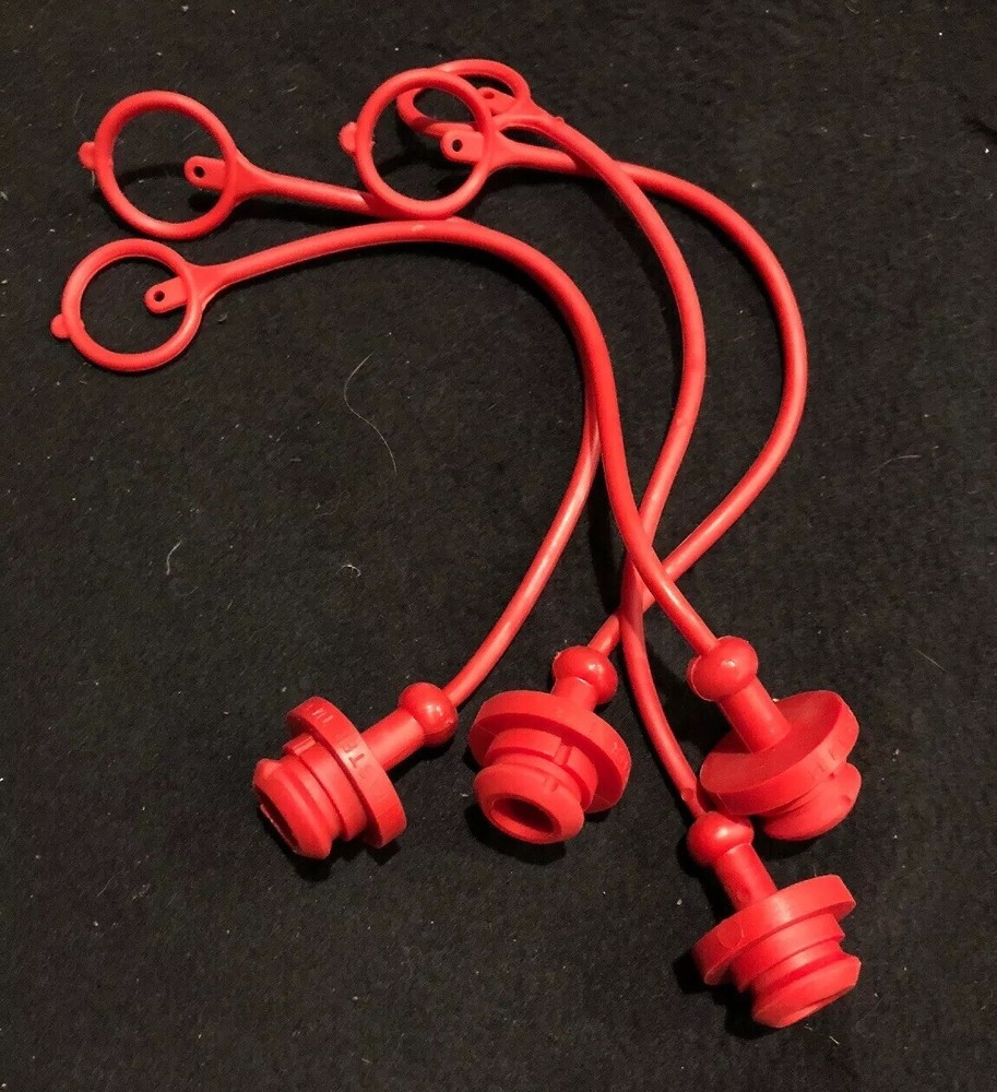 Tractor Remote Coupler Dust Covers.  4 In Red