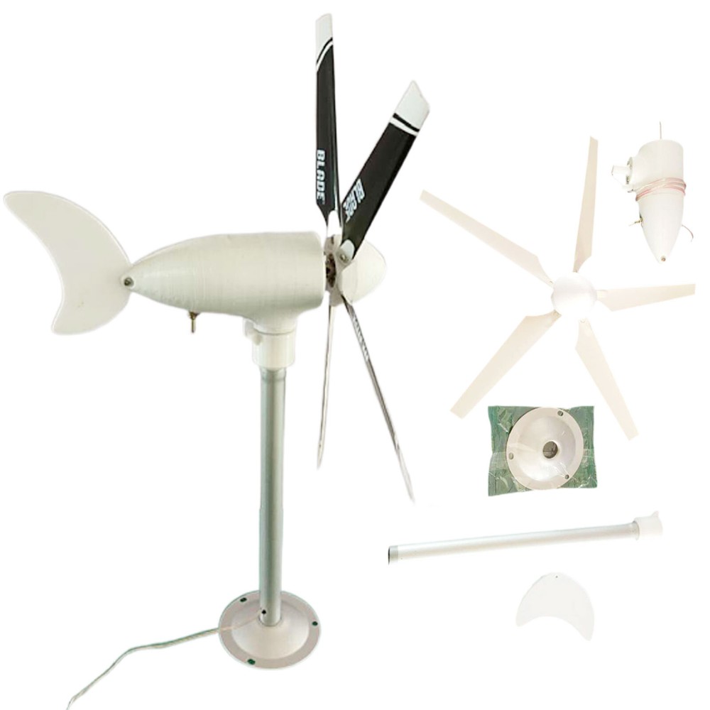 5-Blade 20V 3-Phase Wind Turbine Model Vertical Axis Permanent Magnet Generator