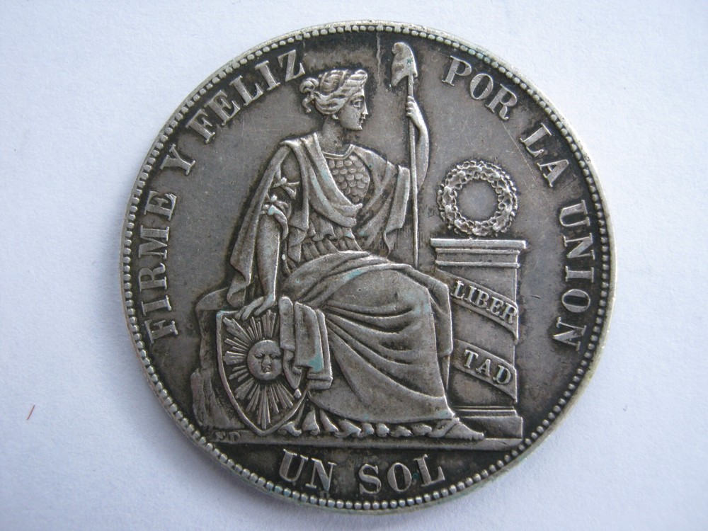 Peru 1884 FD silver Un Sol GVF