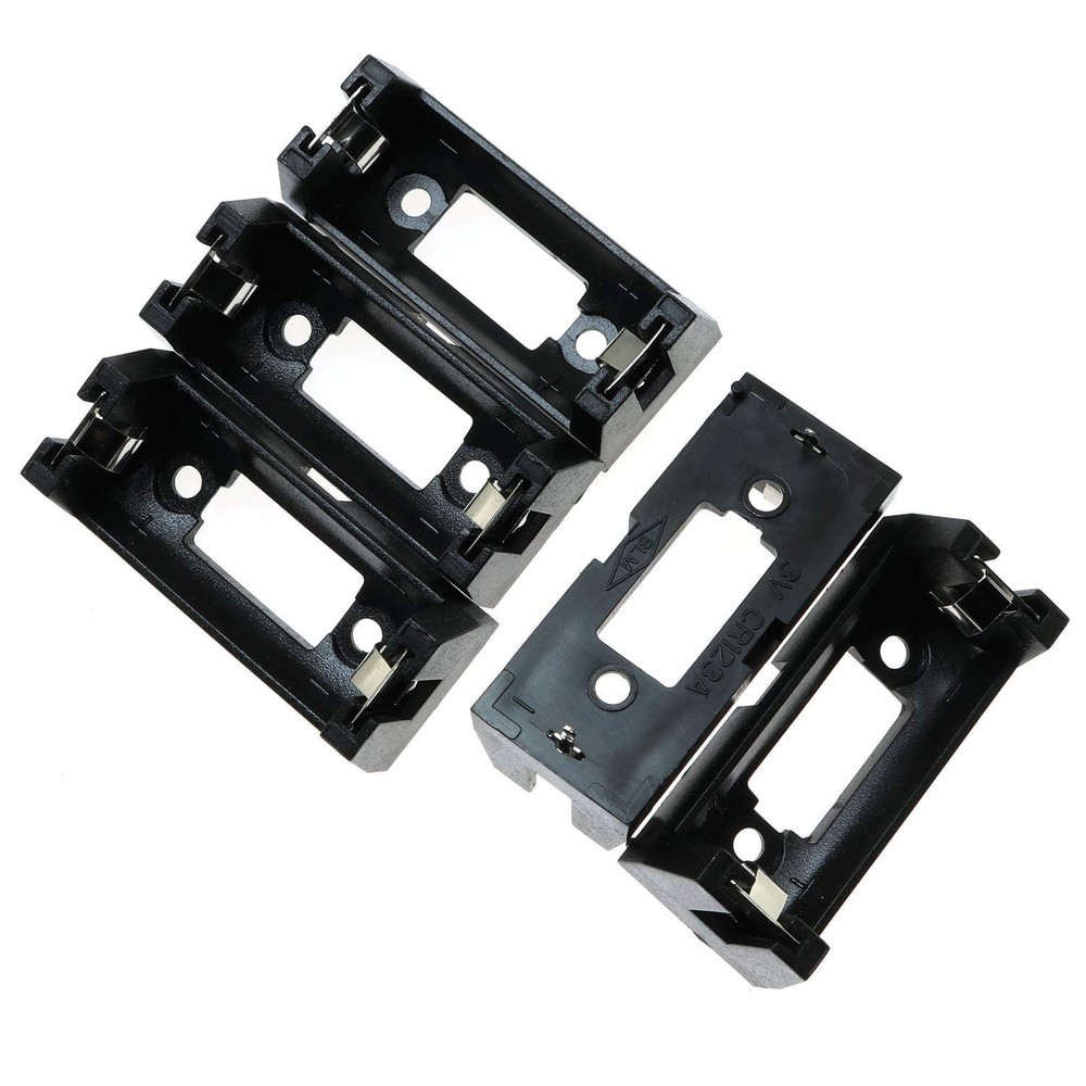Eoutstanding CR123 Battery Holder 5PCS Black PCB Plugin Type CR123A Lithium Ba