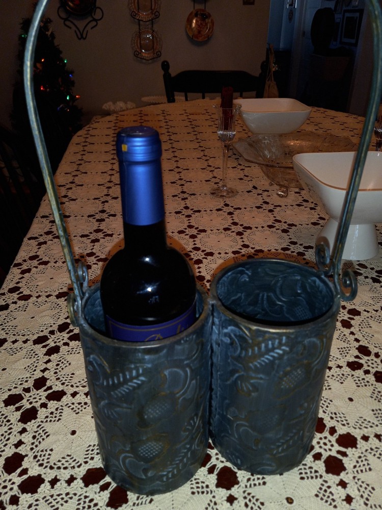 Metal Double Wine Carrier With Handle