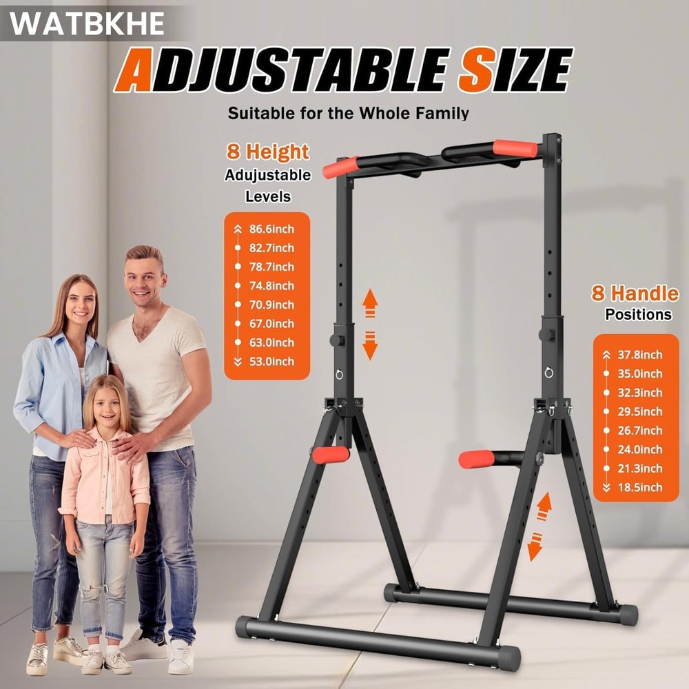 Power Tower Pull Up Dip Station Foldable Pull Up Bar Station Adjustable Gym Home
