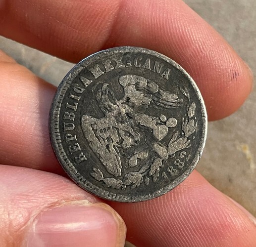 Mexico - 1882 ZsS Silver 25 Centavos - Popular