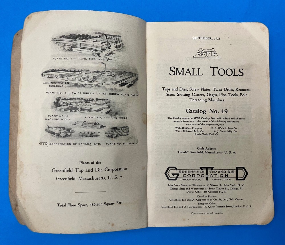 SMALL TOOLS Catalog No. 49 Illustrated Paperback 1925