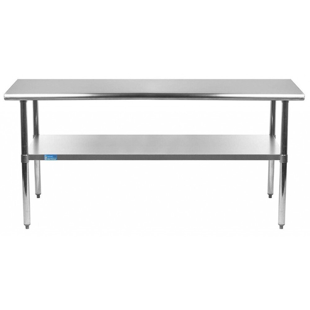 18" X 72" Stainless Steel Work Table With Galvanized Undershelf