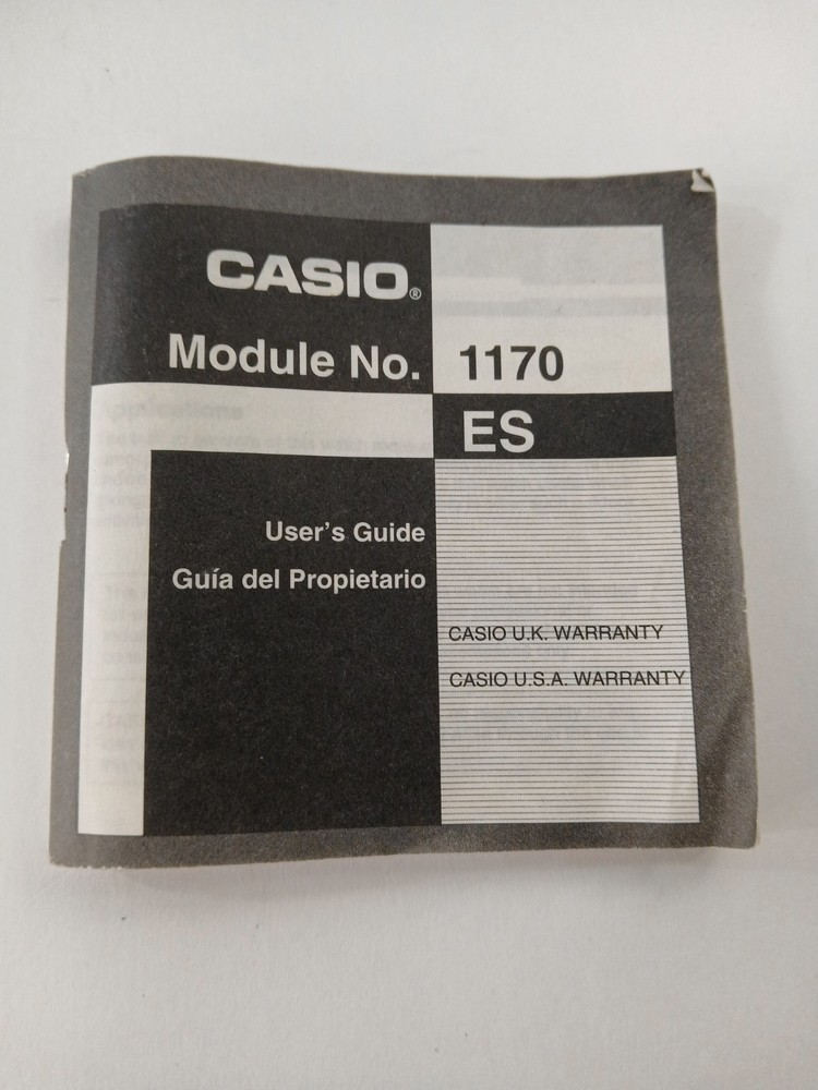 CASIO Module No. 1170 ES Digital Watch User's Guide Manual