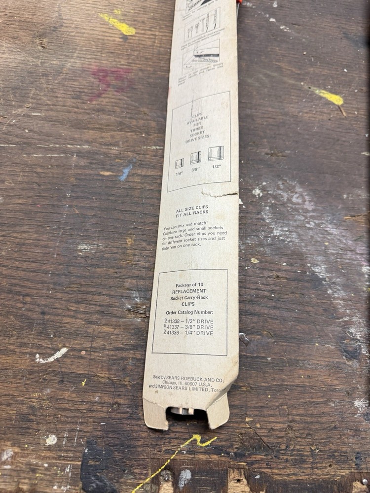 Sears Socket Carry Rack (2) For 1/2 And 3/8