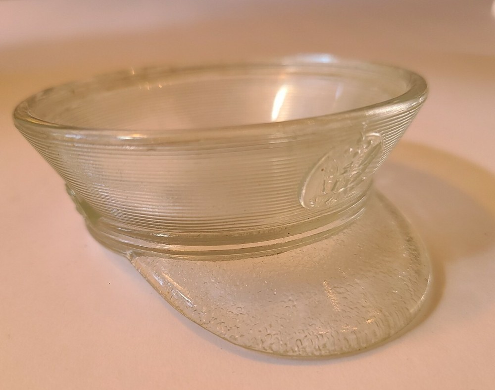 Vintage 1940's Candy Container Military Hat Eagle Embossed on Front Brim