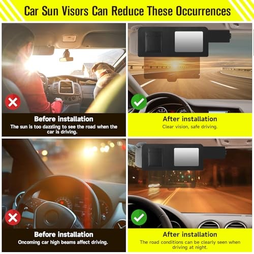 Car Visor Extender, Polarized Sun Visor Multifunctional Retractable L