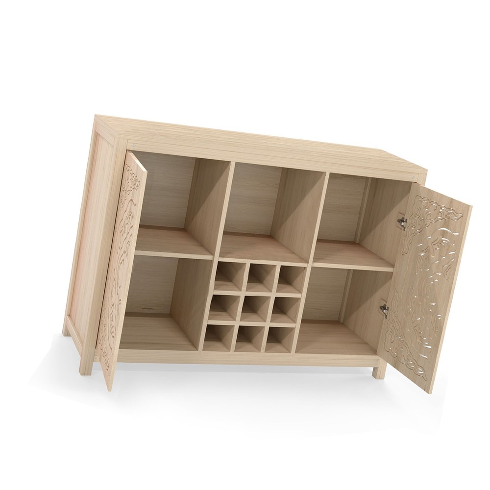 Modern Wine Bar Cabinet Buffet Storage For Dining Room Kitchen
