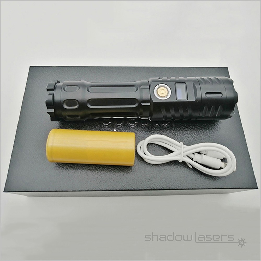 450nm Blue Laser Pointer Adjustable Focus Visible Laser Beam Flashlight +Al Case