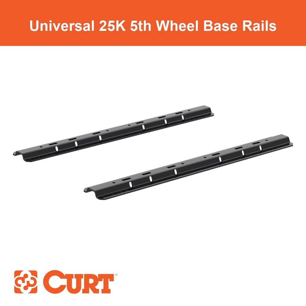 Universal 5th Wheel Base Rails, 25K (Gloss Black)