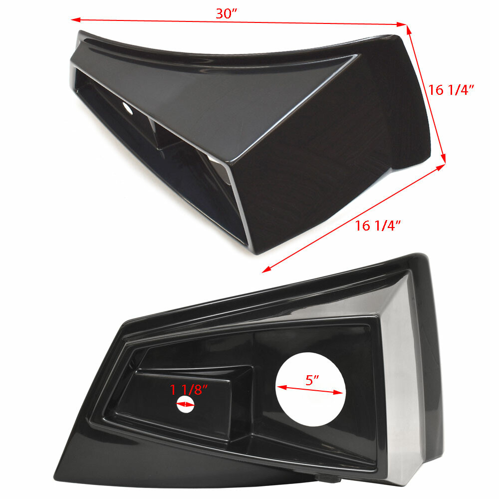 Tracker Boat Blank Speaker Side Panel | w/ LED Light Black Plastic