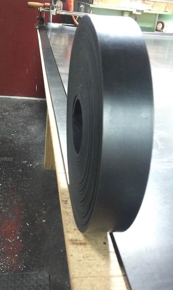 Neoprene Sheet Rubber Solid Flex Strip 1/8" Thick x 1.50" W x 30-Ft  Roll 60Duro