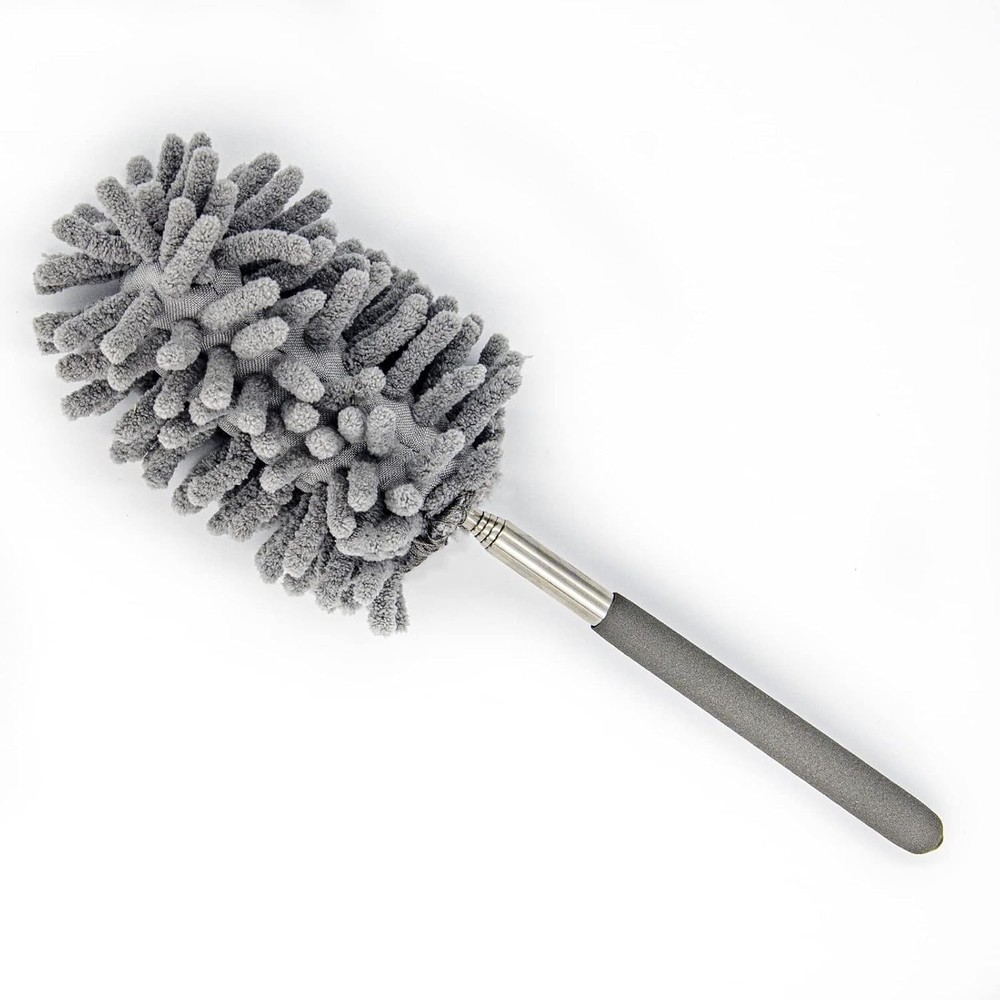 9 Piece Microfiber Feather Multihead Duster kit with Long Retractable Handle