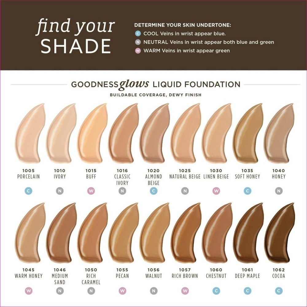 Burt's Bees Goodness Glows Liquid Foundation 1045 Medium Sand