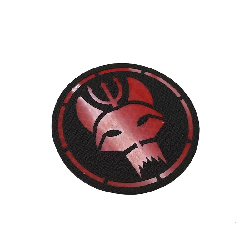 Reflective IR Round USN Navy Seal Team Trident Hook&Loop Patch Badge Red&Dark