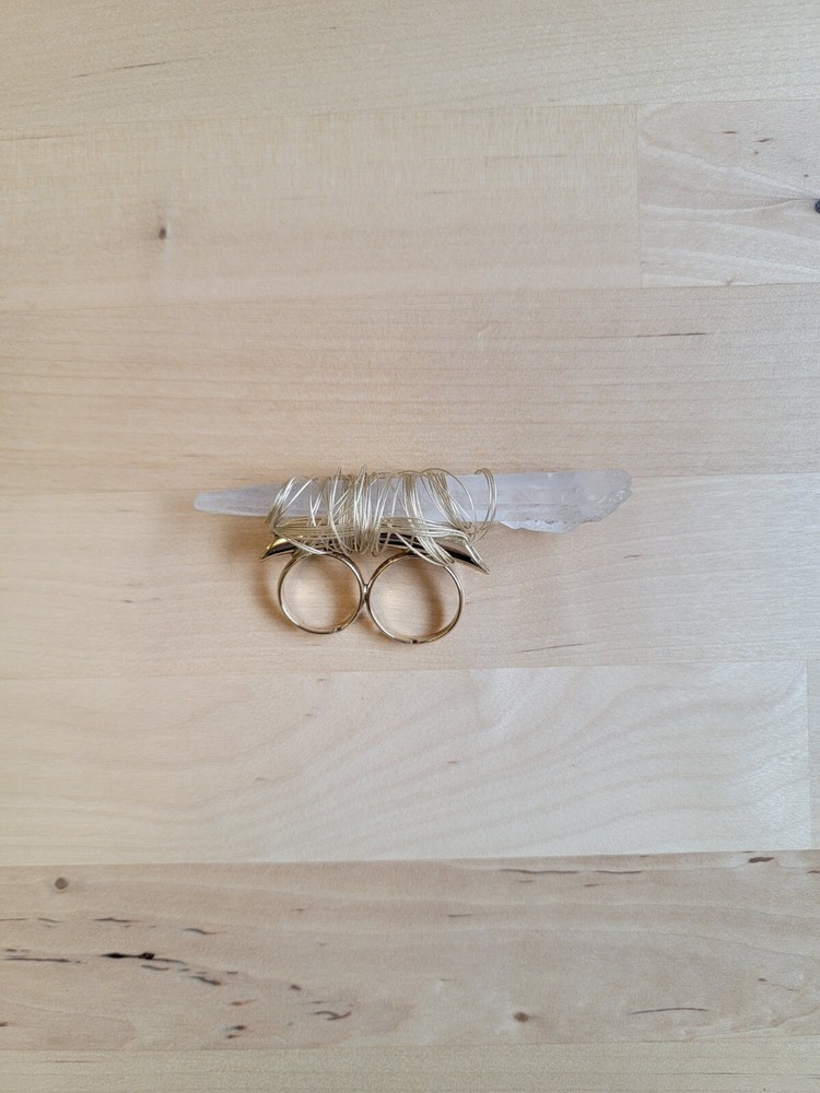 Large 3.5 Inch Clear Quartz Wire Wrapped Ring