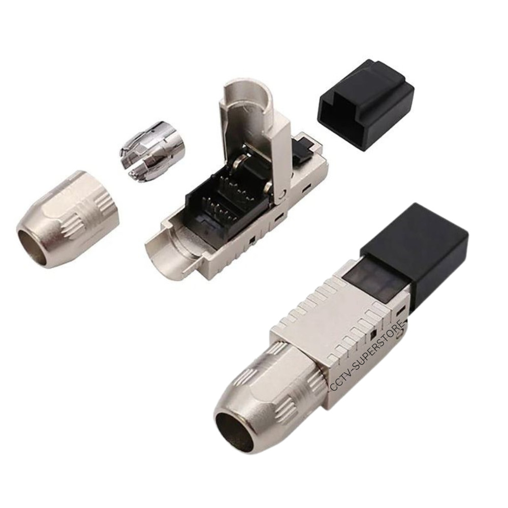 Cat8 Shielded Tool-Free RJ45 Field Termination Plug Connector - 12 Pack