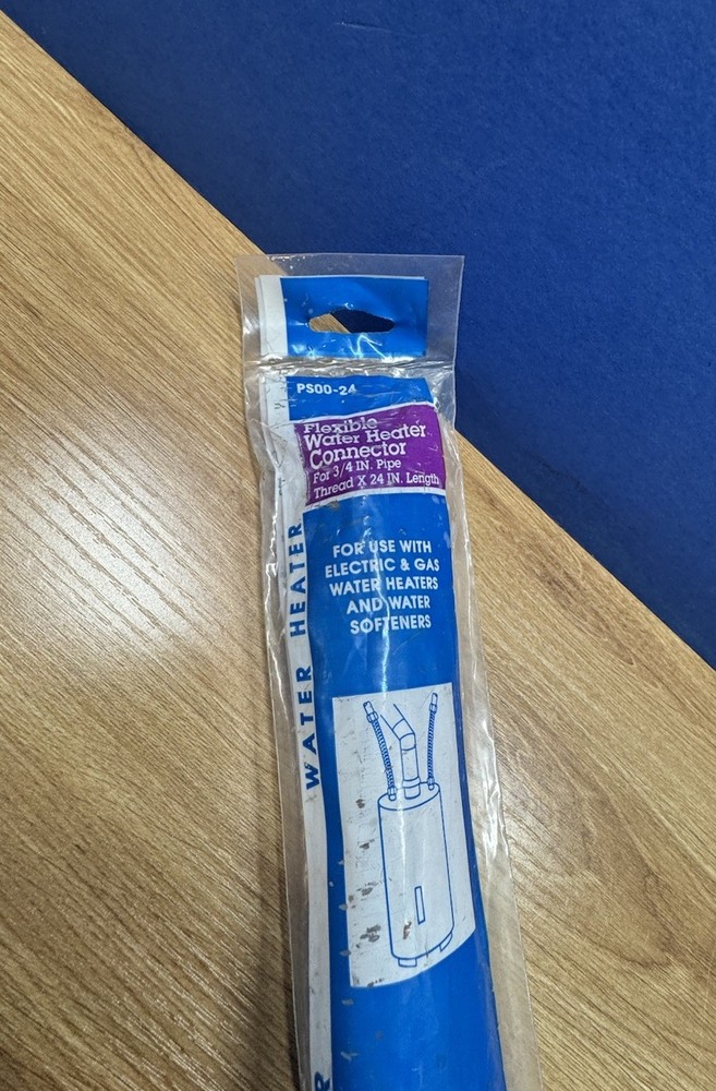 PLUMB SHOP WATER HEATER CONNECTOR 3/4" FPT x 24" COPPER BRASS CORRUGATED FLEX