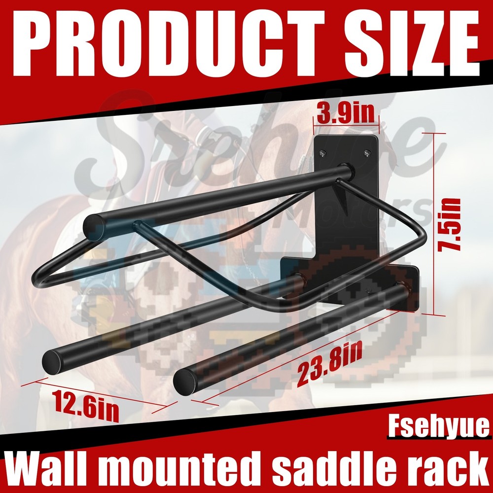 1* Heavy Duty Wall Mounted Saddle Stand Saddle Pad Saddle Pad Rack Bracket Black