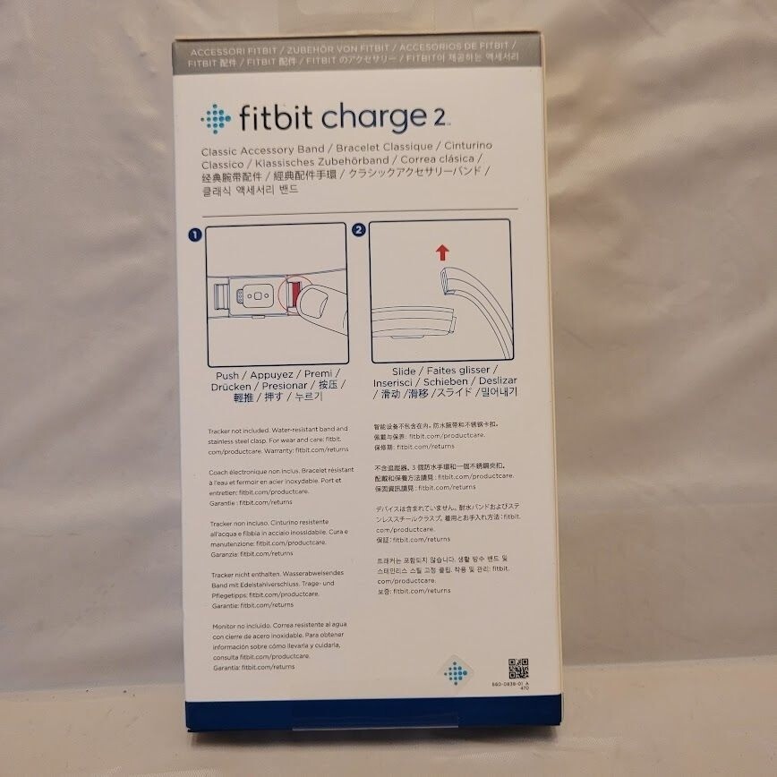 Fitbit Charge 2 Classic Accessory Band Size L Navy Blue New In Box