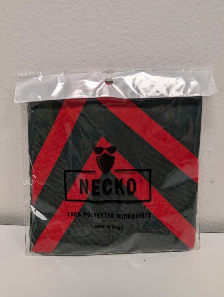 Necko Gray Red Gaiter Face Mask Polyester Microfiber [USA]