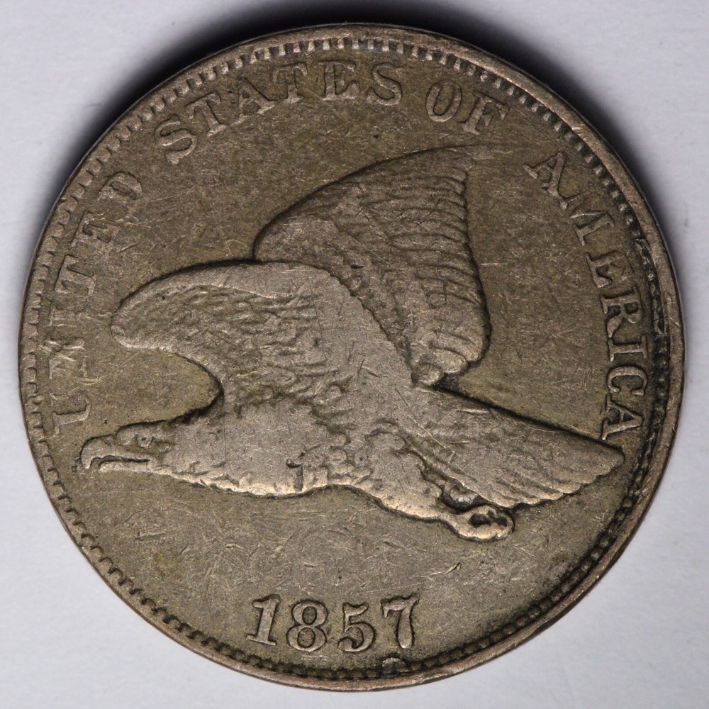 1857 Flying Eagle Cent Penny VF E124 SQMG