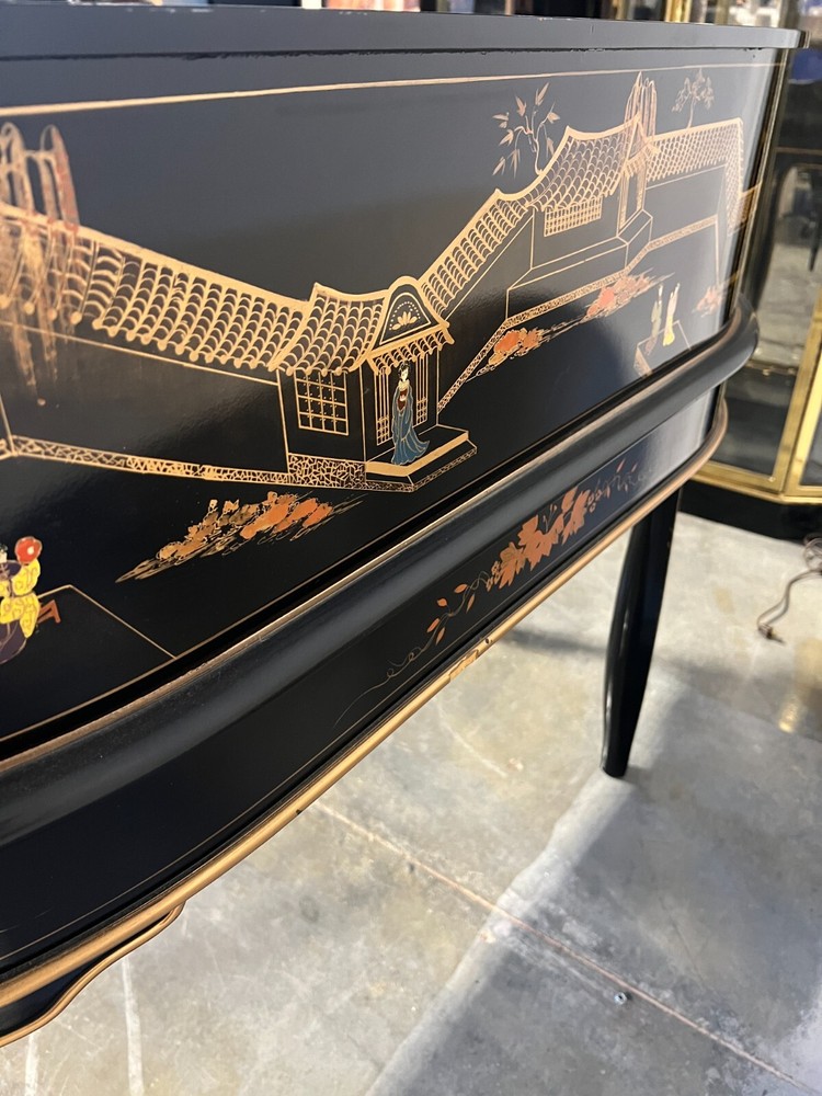 Black Lacquer Asian Writing Desk