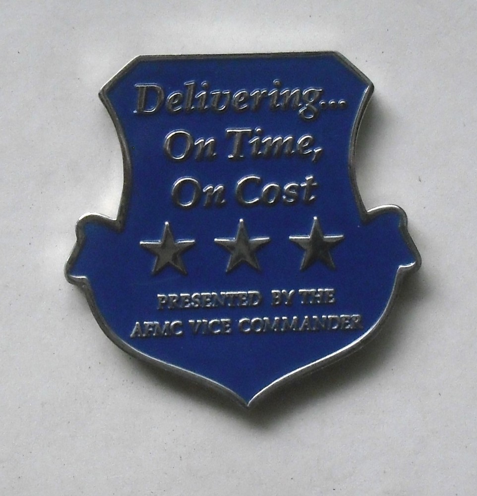 Air Force Materiel Command Challenge Coin Shield Shape Delivering On Time