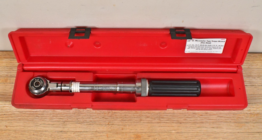 K-D Tools 3/8" Drive Micrometer Type FLEX-HEAD Torque Wrench Made in USA