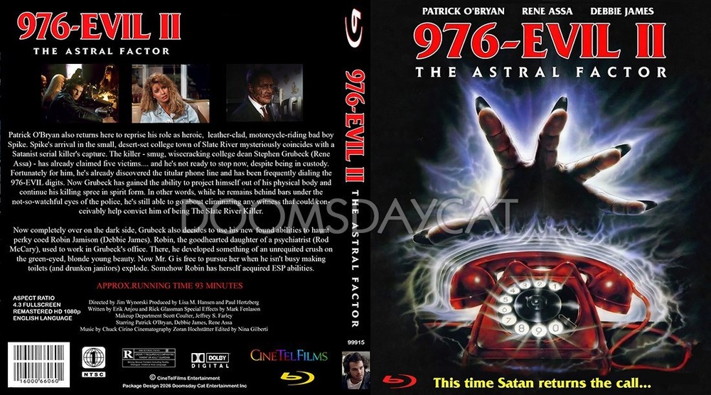 976 EVIL 2 The Astral Factor Blu-Ray Remaster + Bonus Feature