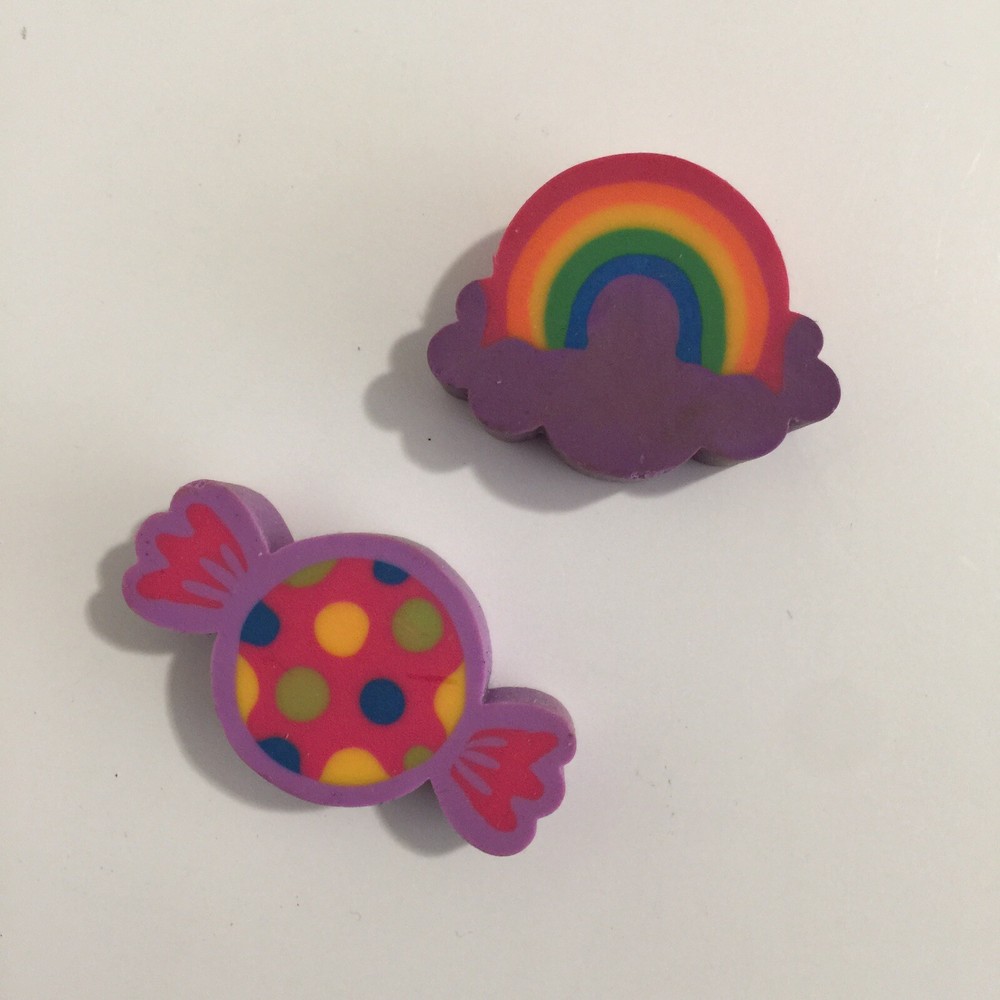 Lisa Frank - Rainbow and Candy Erasers - 1.25"