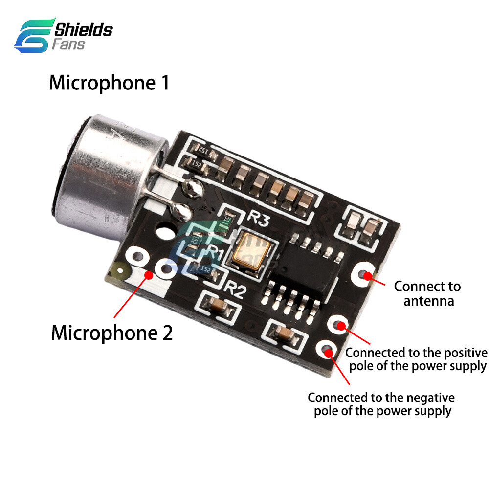 Wireless Microphone MIC FM 10dBm Transmitter Module Support Dual-channel Stereo
