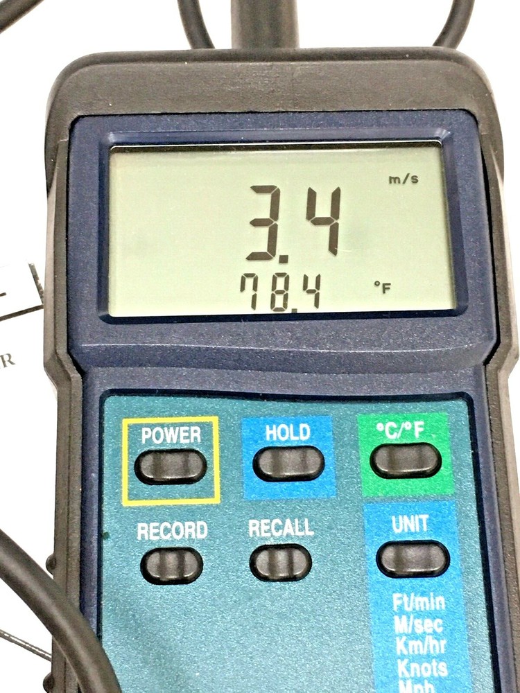 Extech CFM/CMM THERMO-ANEMOMETER Case, Manual, Probe