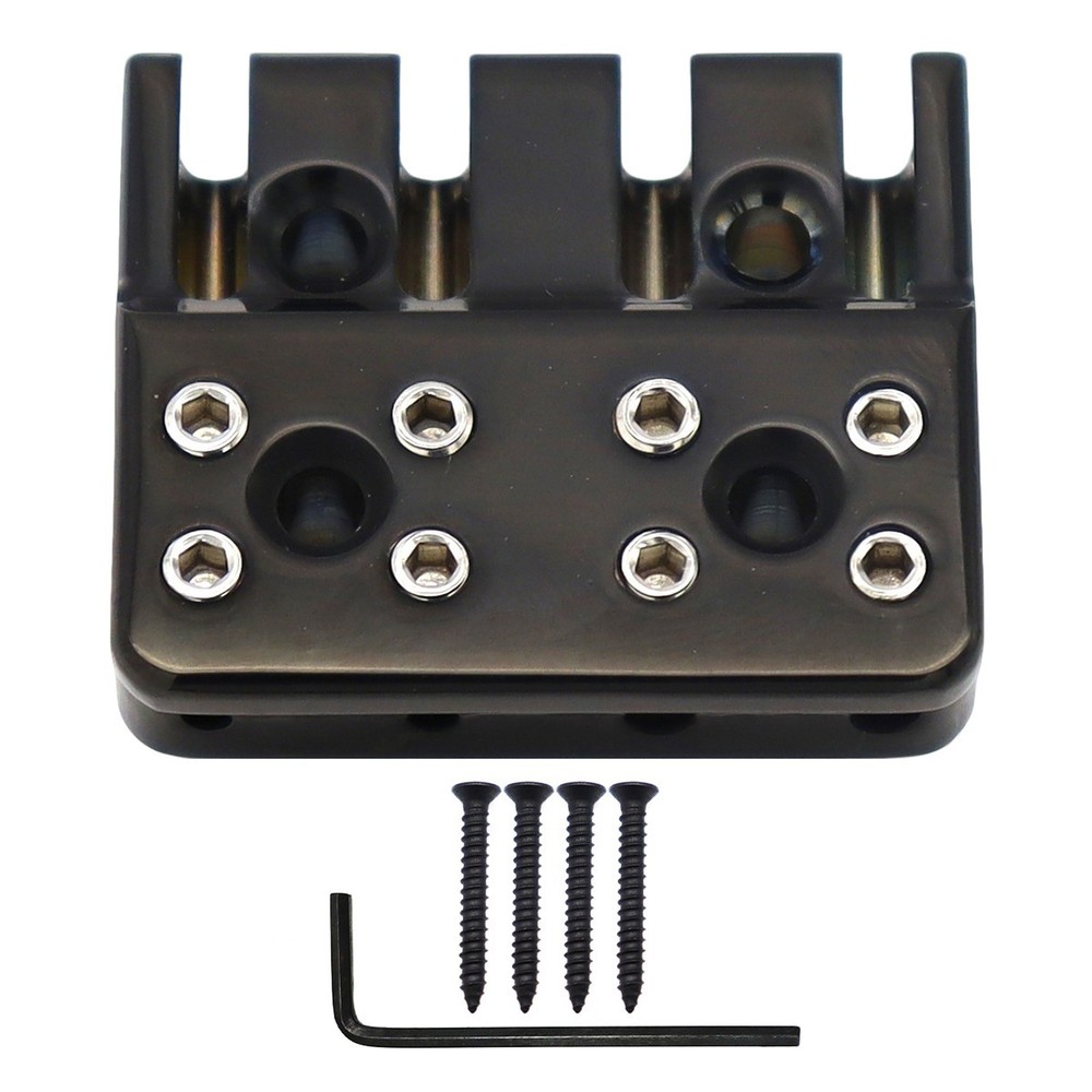 Brass 4 String Bass Bridge String Locks Headless Bass String Locking Black