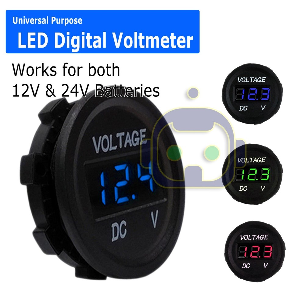 LED Digital Display Voltmeter Car Motorcycle Voltage Volt Gauge Panel Meter 12V