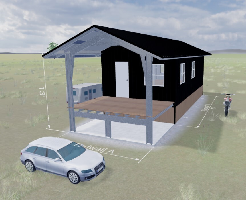 Architectural Plan Set for a Custom Designed 15 x 30 On/Off Grid Steel Cabin