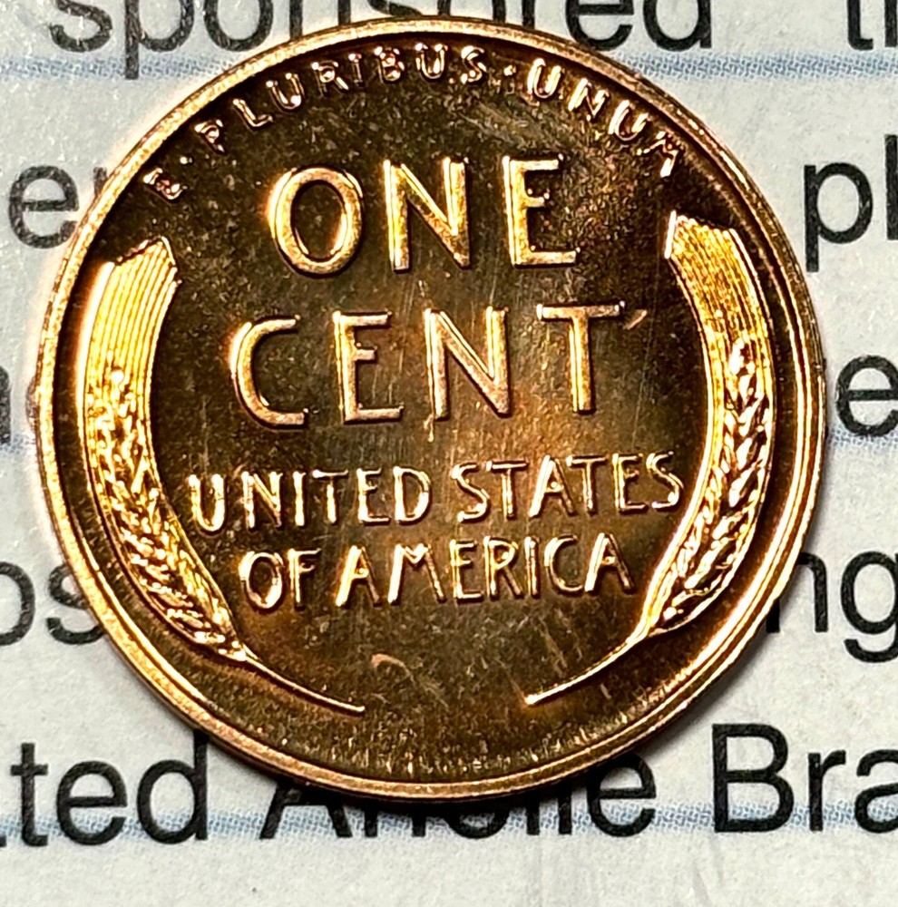 1957 LINCOLN WHEAT CENT PROOF SHARP CONTRASTING CAMEO MIRRORS BEAUTIFUL PIECE