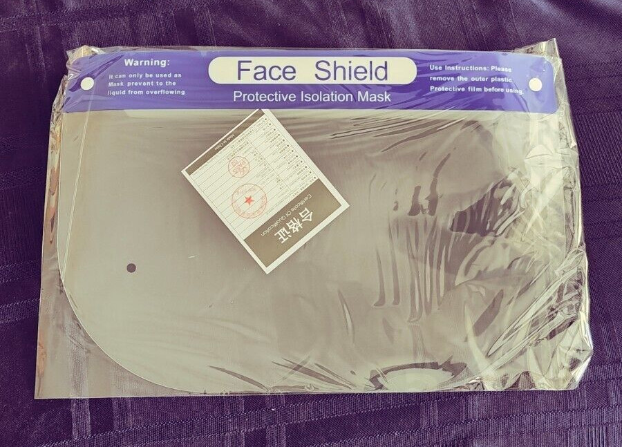 100-pcs Face Shield Screen Safety Protective Eye Splash Proof Full Head-Mounted