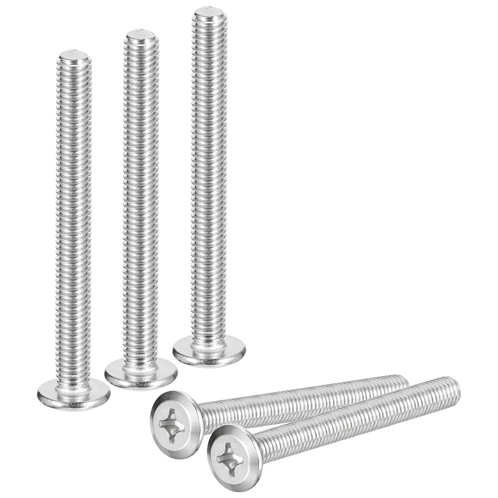 M6x60mm Flat Round Head Phillips Head Screw, 10Pcs Phillips Drive Machine Screw
